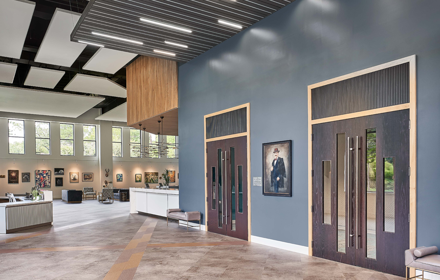 Inside shot of a Community Arts Center created by Isom Ham hotel design architects